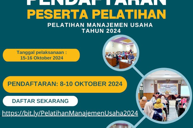 Pendaftaran Peserta Pelatihan Manajemen Usaha Tahun 2024