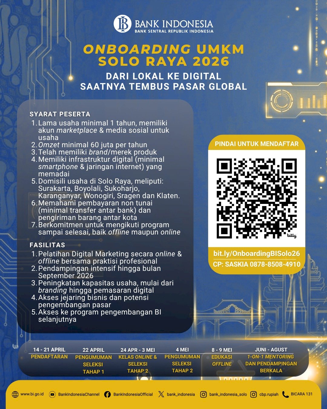Saatnya UMKM Klaten Go Digital! Ikuti Program Onboarding UMKM Soloraya 2026 Bersama Bank Indonesia