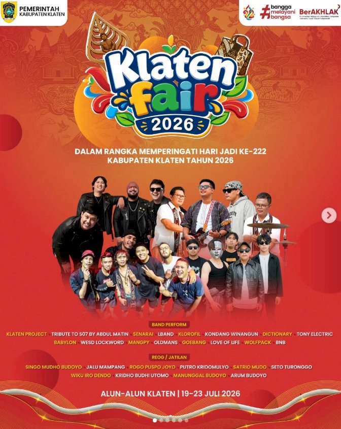 AGENDA: Meriahkan Hari Jadi ke-222, Klaten Fair 2026 Siap Digelar di Alun-Alun!