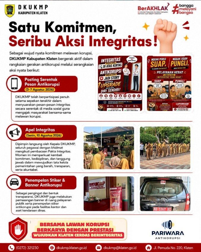 Satu Komitmen, Seribu Aksi Integritas!